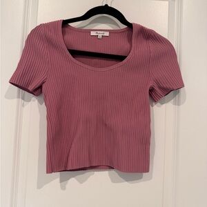 Madewell Pink Ribbed Women's crop Top